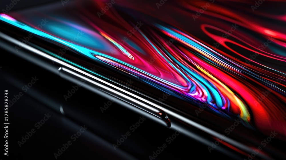 Poster colorful abstract pattern on modern smartphone screen display