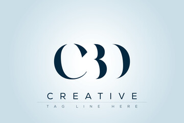 CBD abstract letter logo design. This logo is designed by three abstract letters. 