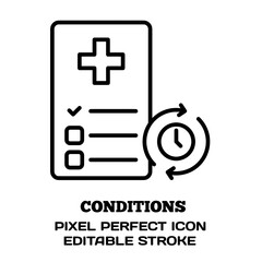 Obraz premium Conditions symbol, featuring an editable stroke outline icon isolated on white background flat vector illustration. Pixel perfect