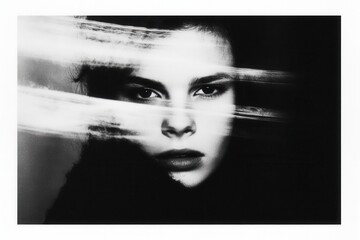 Mysterious portrait of woman with blurred effects