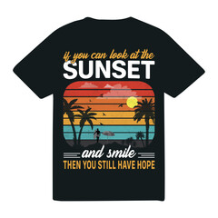 Sunset and smile t-shirt design