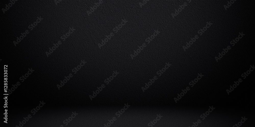 Poster abstract image of studio dark room concrete floor texture background with lighting effect.