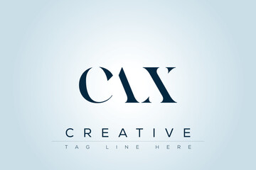 CAX abstract letter logo design. This logo is designed by three abstract letters. 