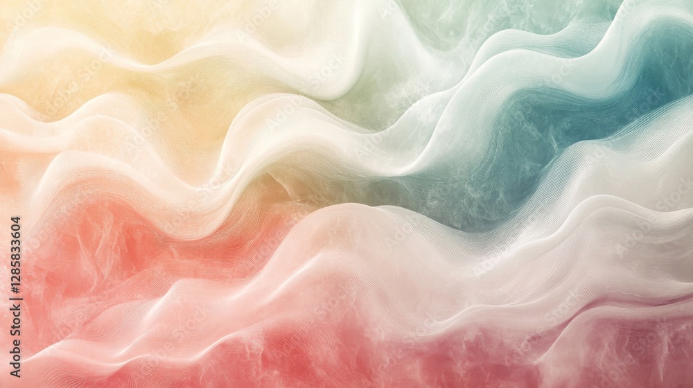 Poster abstract fluid shapes with softly blended colors creating visual interest