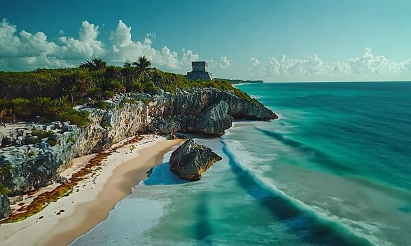 magical town of tulum ruins by the sea video