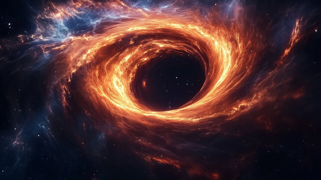 Cosmic Inferno: Swirling Matter Around Black Hole - Made with Generative AI