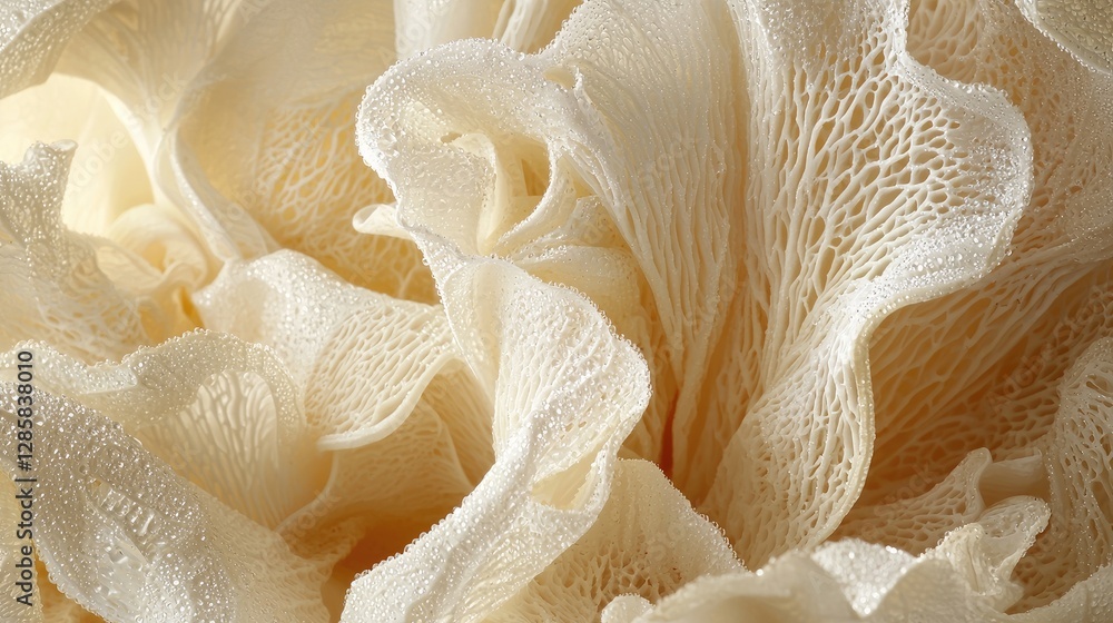 Poster delicate white fabric texture with soft flowing patterns and details