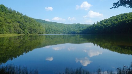 Serene Lake Reflection in Mountain Landscape