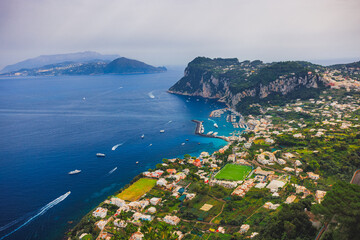 Fototapeta premium Coast of the Capri Island, Italy, Europe. Landscape of Capri