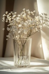 white flowers in a glass