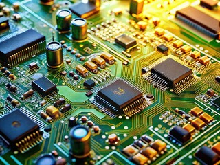 Obraz premium High-Resolution Image of a Circuit Board on White Background