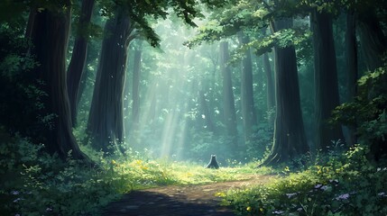 Obraz premium Towering Trees in an Enchanted Woods