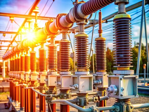 High Voltage Gas Insulated Switchgear in Power Substation - Electrical Energy Transmission