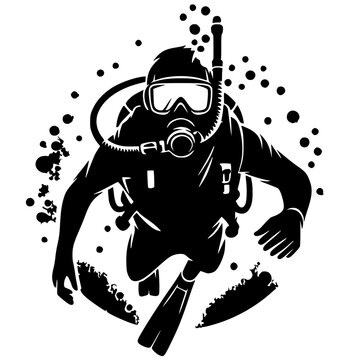 Silhouette of a diver
