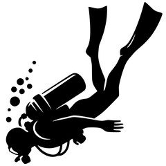 Silhouette of a diver