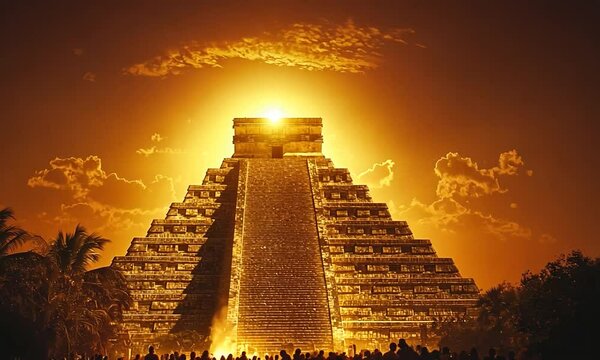 chichen itza at sunset video