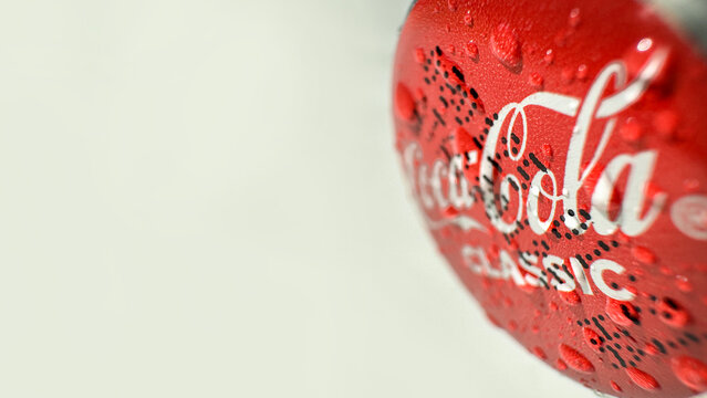 Coca Cola classic bottle and cap close up