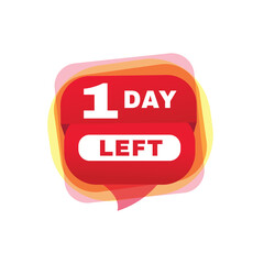 1 days left sale label for great promotions and offers, vector illustration design element.