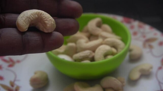 Cashews are kidney-shaped nuts with a creamy texture and rich flavor, packed with healthy fats, protein, vitamins, and minerals, supporting heart health, brain function, and immunity.