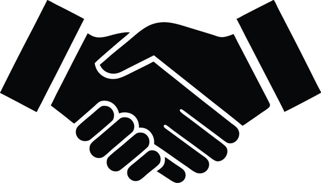 recommend clip art: Business agreement handshake silhouette, handshake icon vector design