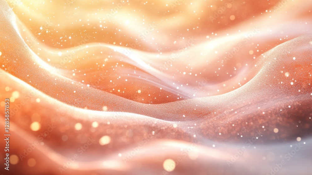Poster soft flowing fabrics and sparkly lights on an abstract background