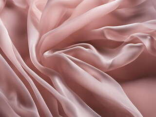 Fototapeta premium Soft transparent pink satin fabric with luxurious smooth texture and elegant folds.