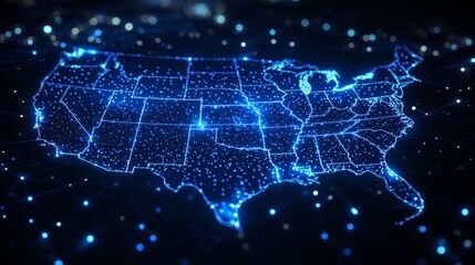 Glowing dots on the US map
