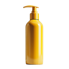 Yellow pump bottle for liquid soap with clean minimalist design