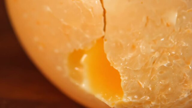 Close-up of a cracked egg shell revealing delicate textures and soft light.