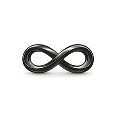 Naklejka premium Elegant Minimalist Tattoo Design of a Continuous Black Infinity Symbol on White Background