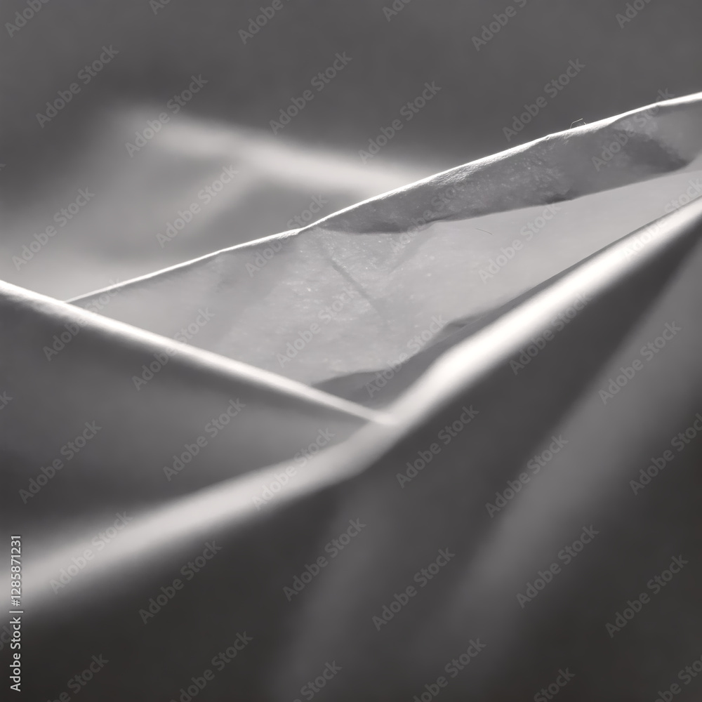 Poster subtle shadows: an abstract study of elegantly draped fabric, emphasizing the interplay of light and