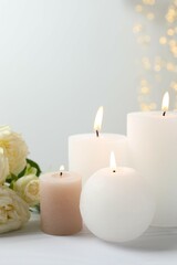 Beautiful composition with candles on the table