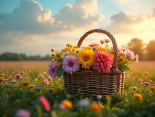 basket with flowers