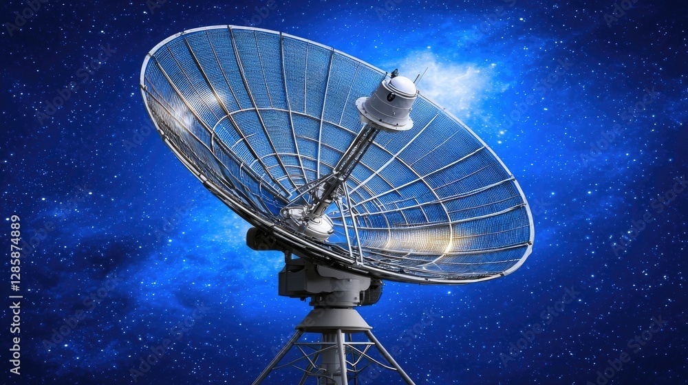 Aufkleber exploring satellite communication technology outer space digital art cosmic environment wide-angle v