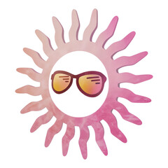 Obraz premium Sun with sunglasses, perfect for summer vibes and fun days outdoors