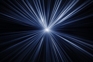 Abstract blue light rays converging at center.