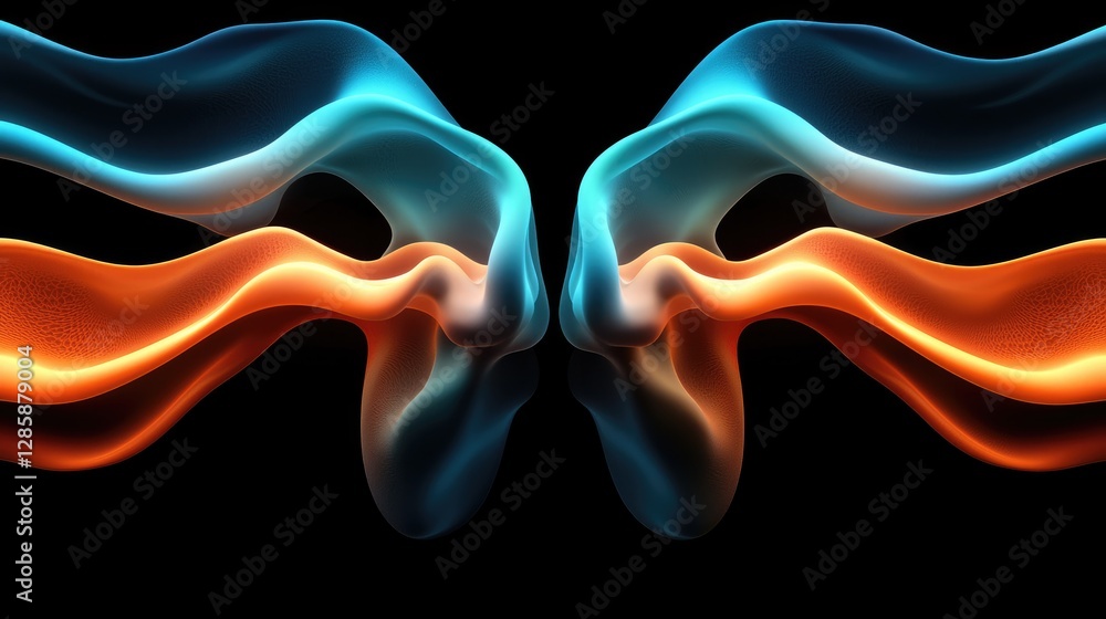 Poster dynamic fluid motion abstract art studio digital artwork minimalistic close-up colorful visual repre