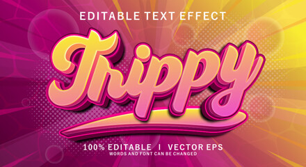 Fototapeta premium trippy 3d vector text effect with modern style design