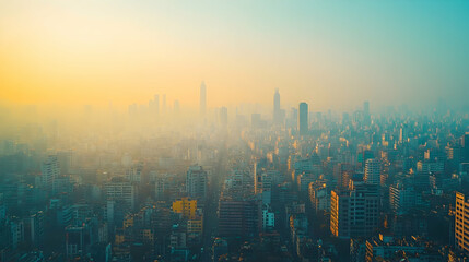 City Skyline Sunrise Haze