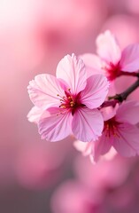 Fototapeta premium Sakura flower on pastel background. Spring Equinox, Hello Spring. Japan.