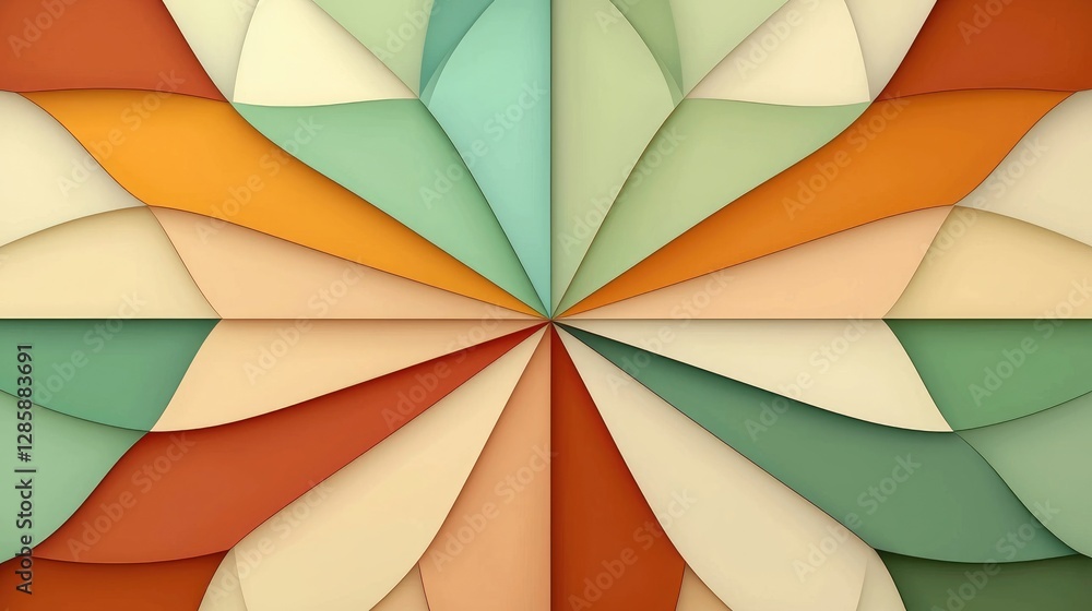 Poster dynamic geometric pattern design digital art abstract graphics vibrant colors aerial view creative c