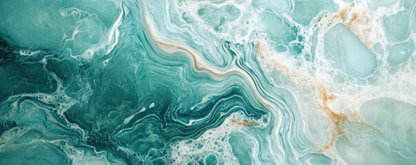 Naklejka premium Green color tones ripple across the water's surface, adding a peaceful vibe.