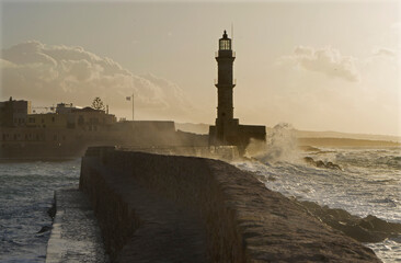 The old Venetian lighthouse in Chania