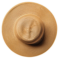 Stylish straw sun hat for summer fashion , Summer element, isolated on transparent background