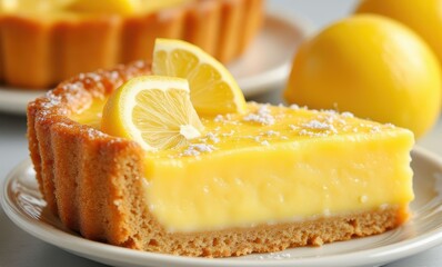 Delicious lemon tart slice