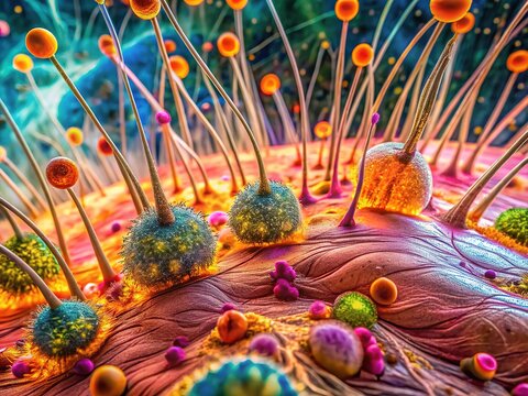 Microscopic hair and scalp diagnosis using AI photo.