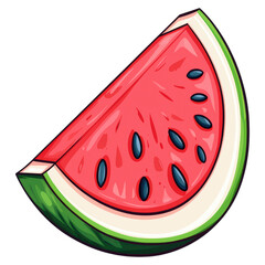 Juicy watermelon slice, refreshing summer, Summer element, isolated on transparent background