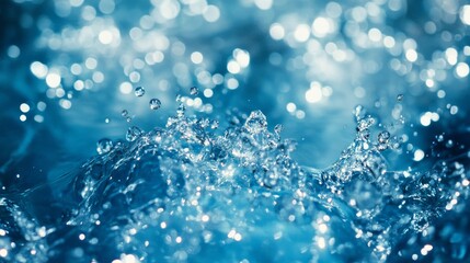 Fototapeta premium Splashing water droplets capture the essence of its beauty