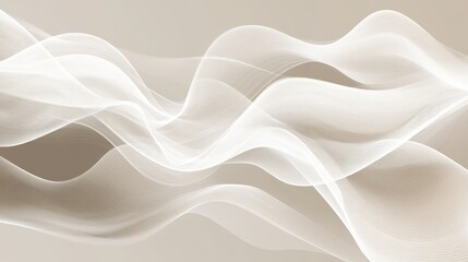 Obraz premium White flowing lines abstractly swirl across a light background