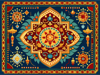 vector of Traditional design carpet